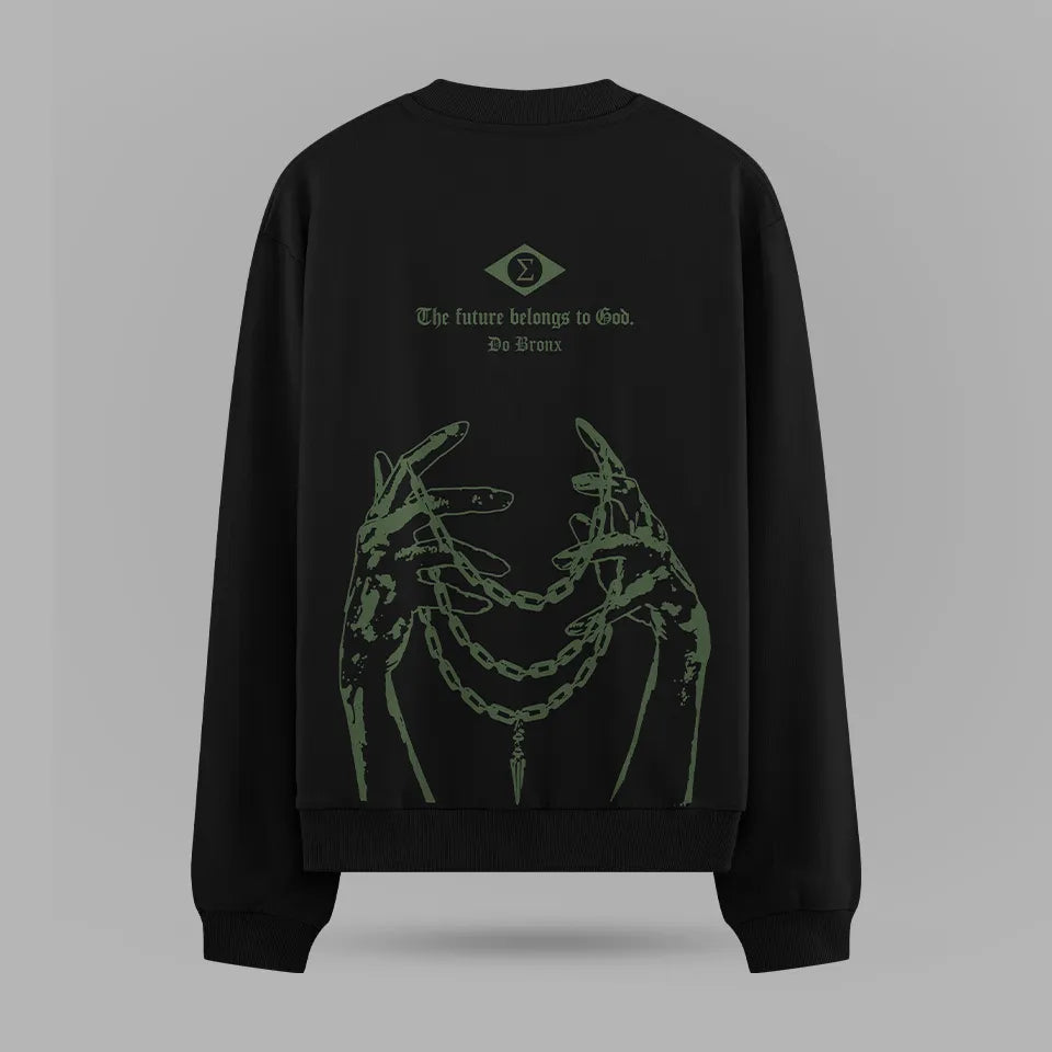 Charles Oliveira Do Bronx Necklace Oversize Sweatshirt – ön görünüm