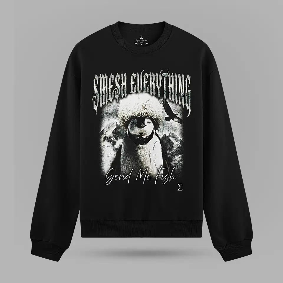 Nihilist Penguin Smesh Everything Oversize Sweatshirt – ön görünüm