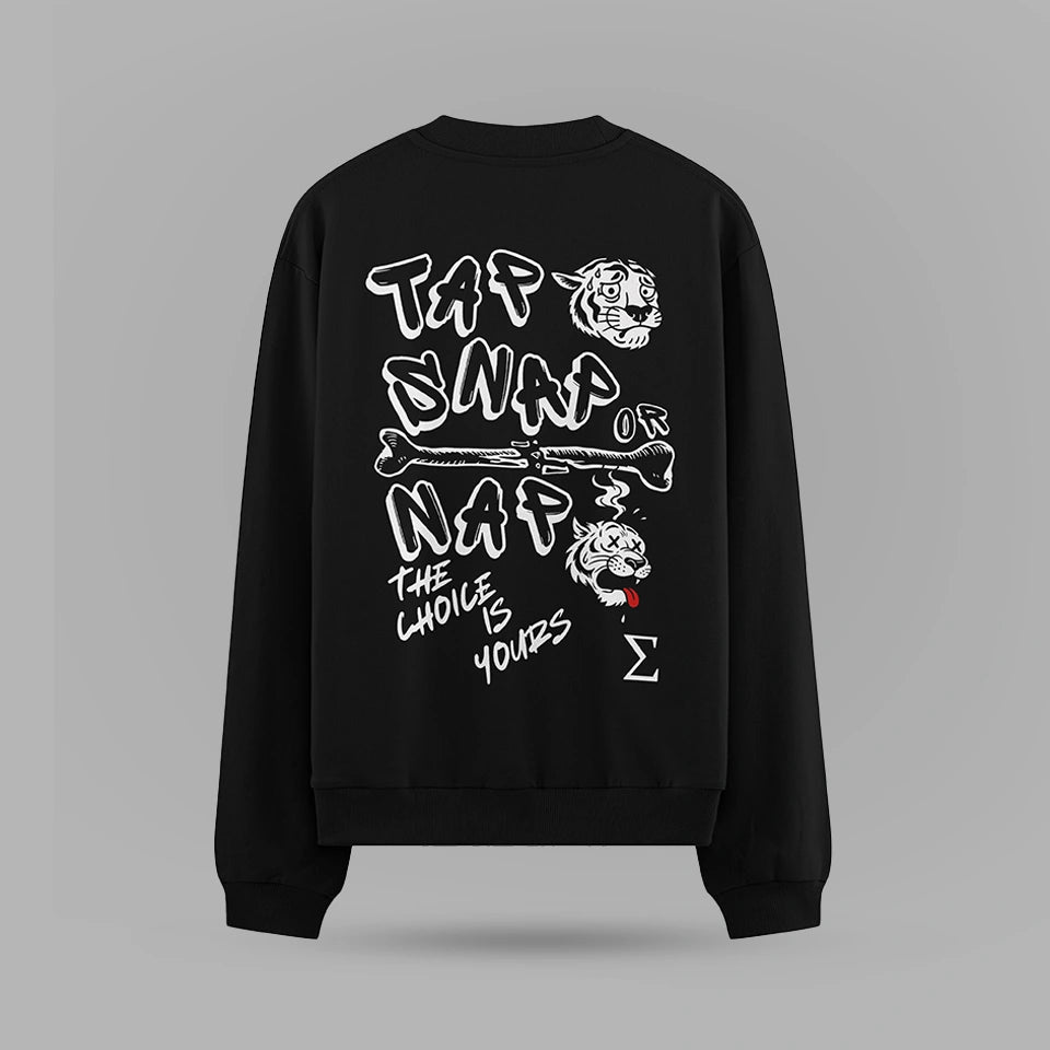 Tap Or Nap Oversize Sweatshirt – arka görünüm