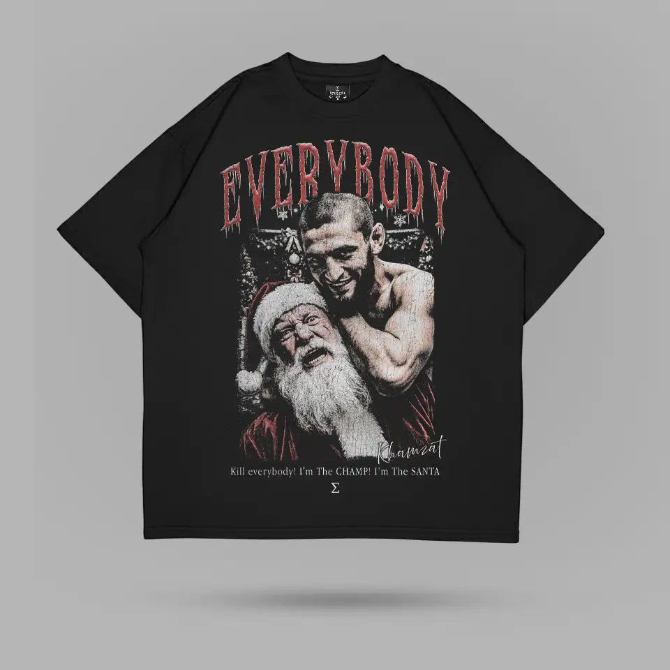 Khamzat Chimaev Choking Santa Tshirt – ön görünüm