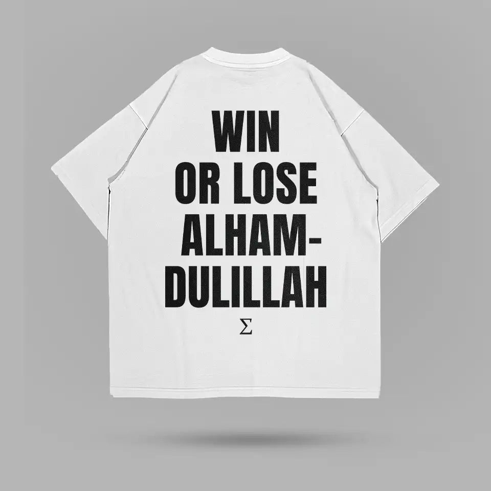 Win Or Lose Alhamdulillah Tişört – ön görünüm 3