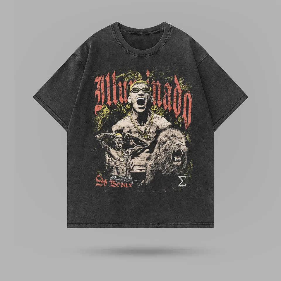 Charles Oliveira Illuminado Bootleg Washed Oversize Tshirt – ön görünüm