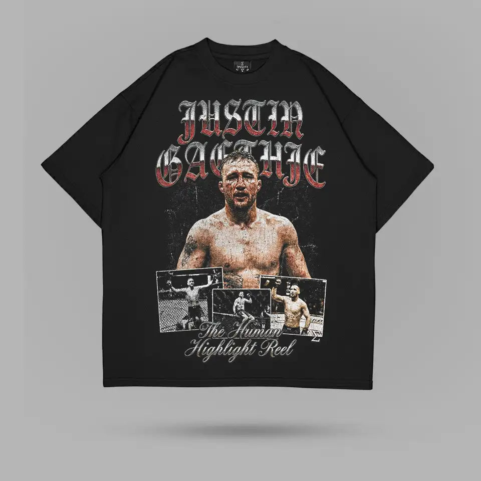 Justin Gaethje The Human Highlight Tshirt – ön görünüm