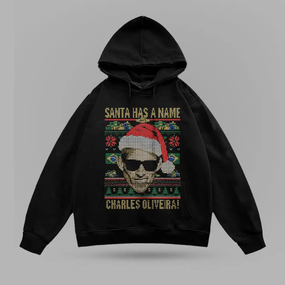 Charles Oliveira Santa Has A Name Oversize Hoodie – ön görünüm