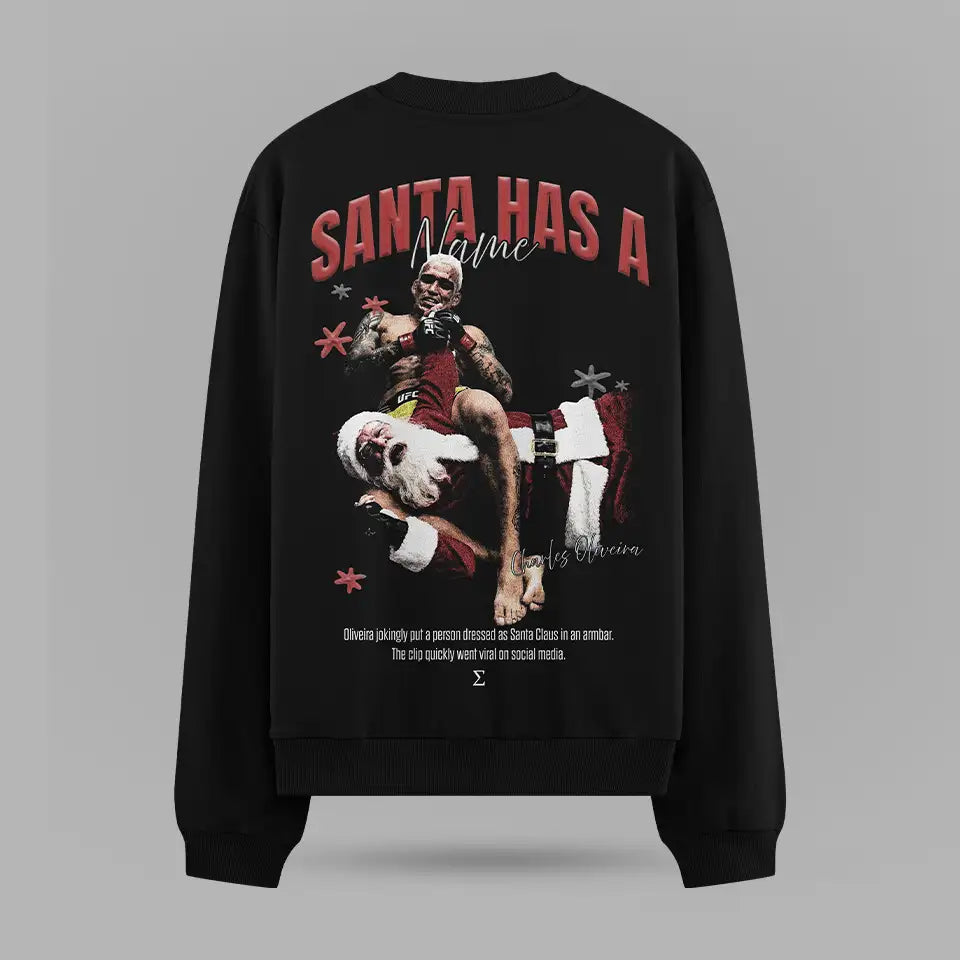 Charles Oliveira Armbar To Santa Oversize Sweatshirt – arka görünüm