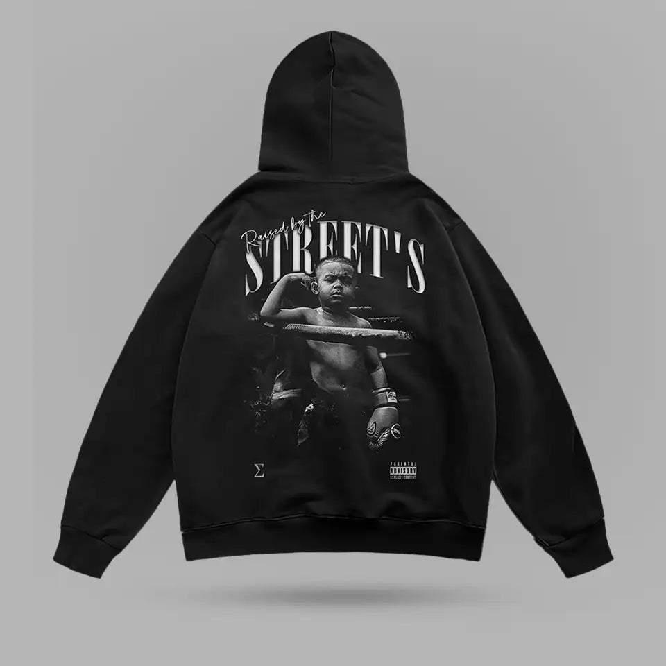 Raised By Streets Boxer Kid Oversize Hoodie – arka görünüm