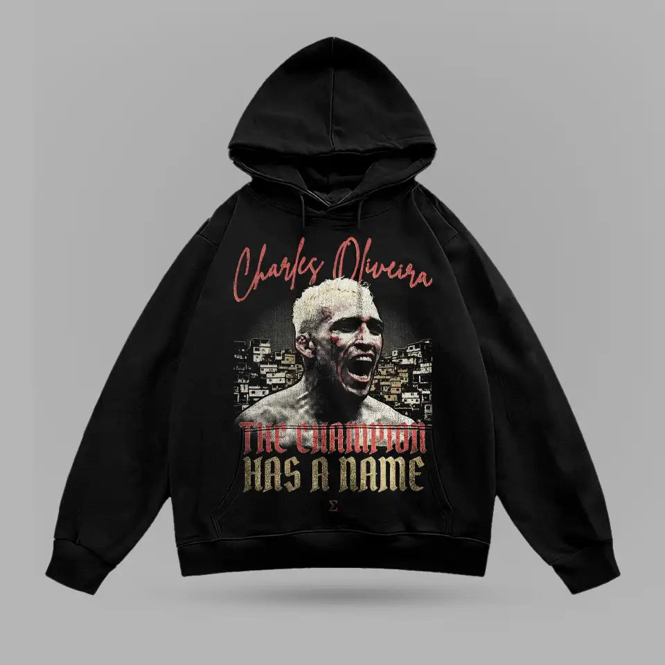 Charles Do Bronx Oliveira Favela Champion Hoodie – ön görünüm