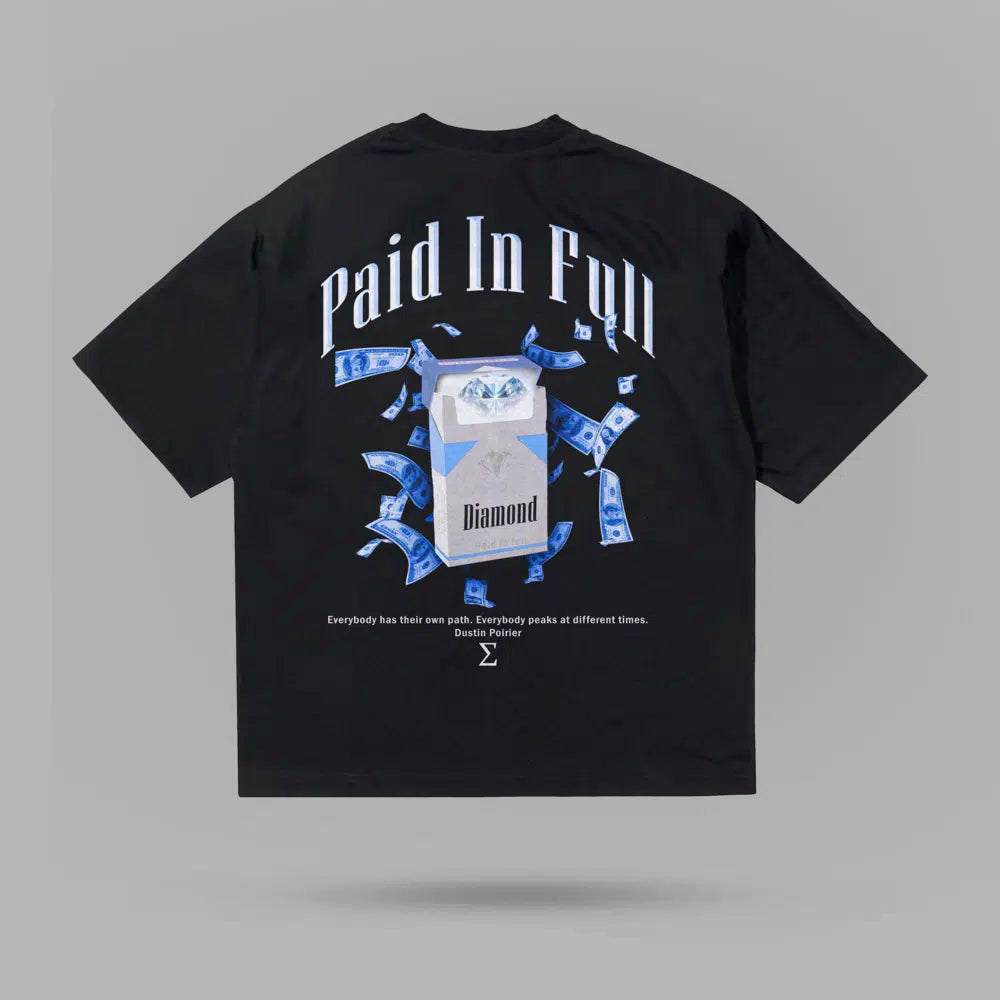 Dustin Poirer Paid In Full Siyah Oversize Tişört – arka görünüm