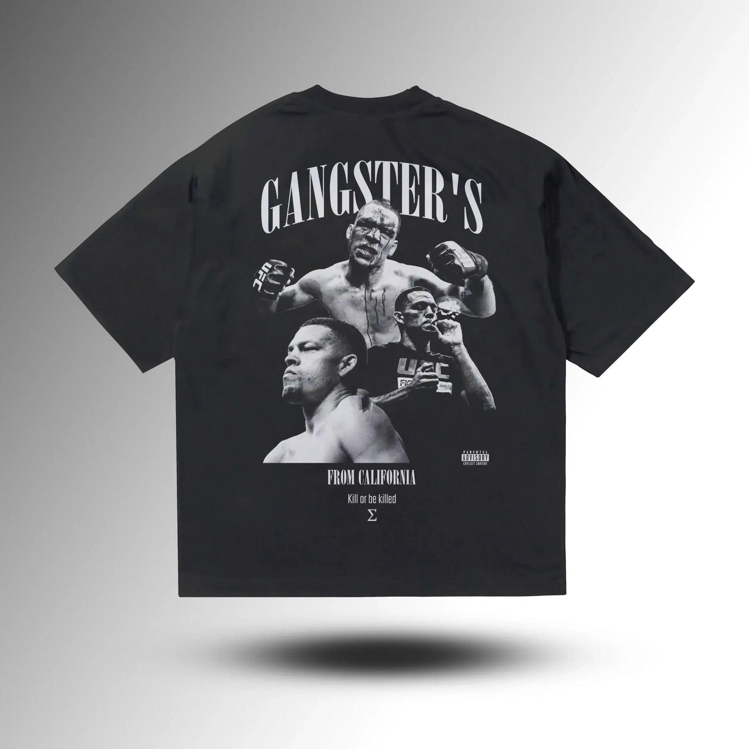 GANGSTERS Nate Diaz Oversize Tişört – arka görünüm