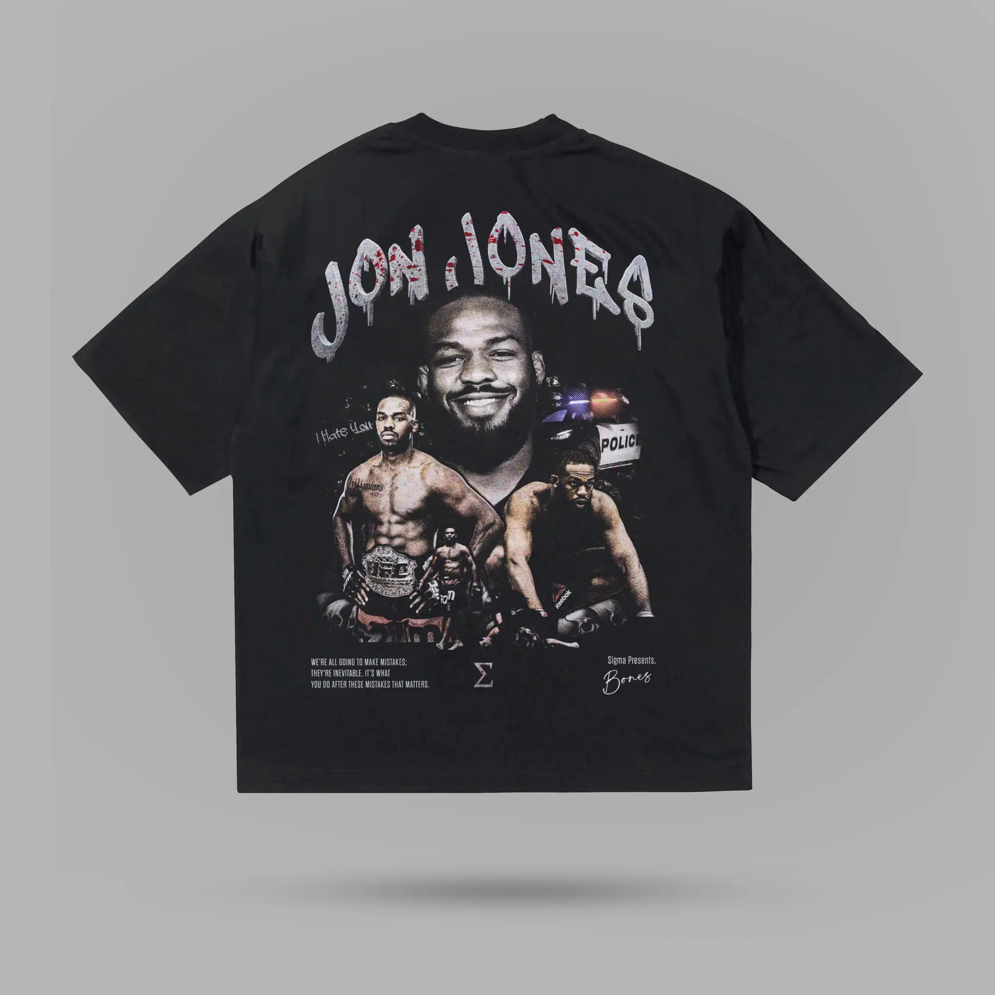 Jon Jones I Hate You Oversize Tişört – arka görünüm