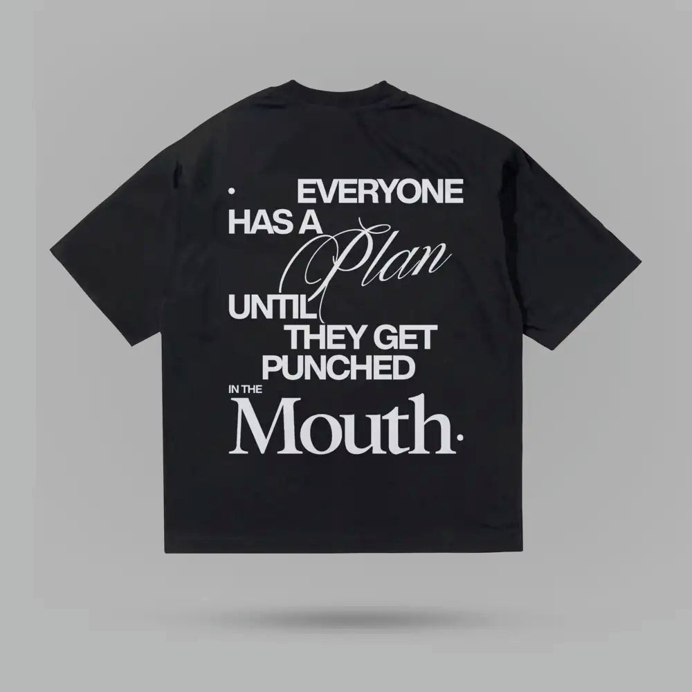 Mike Tyson Everyone Has A Plan Oversize Tshirt – arka görünüm