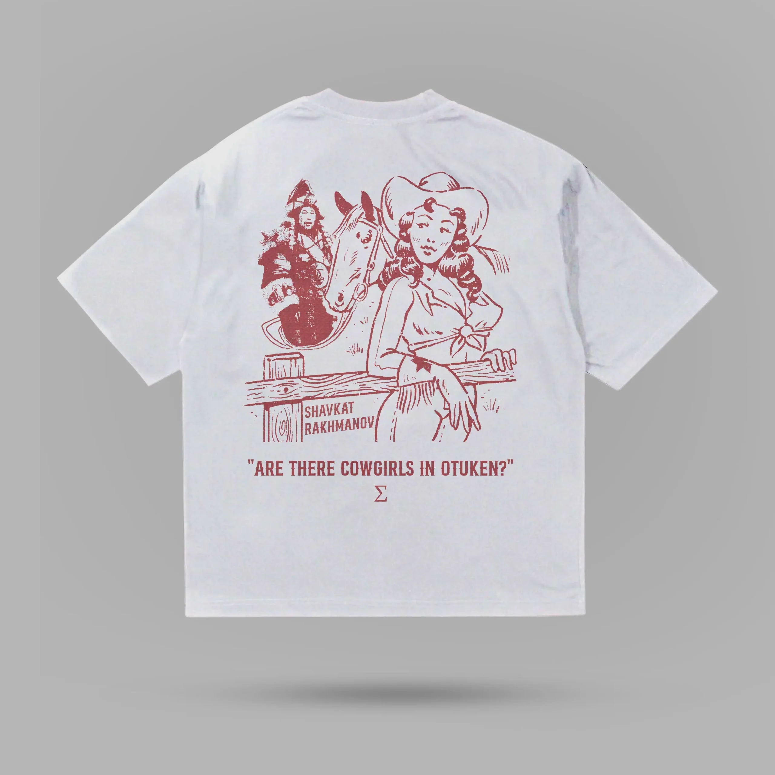 Shavkat Rakhmanov Cowgirl in OTUKEN Beyaz Tshirt – arka görünüm
