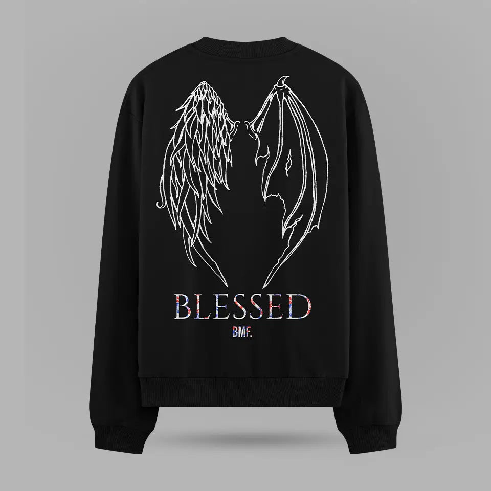 Max Holloway Blessed Wings Oversize Sweatshirt – arka görünüm