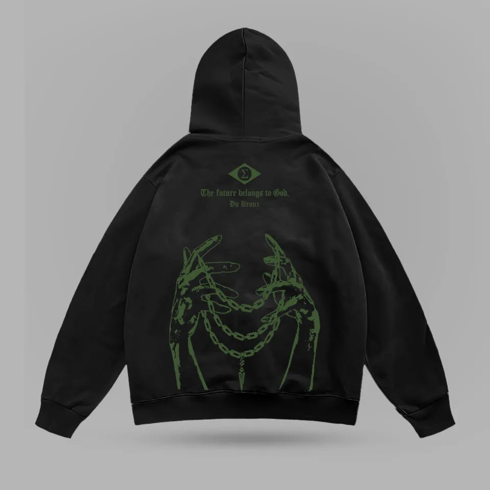 Charles Oliveira Do Bronx Necklace Oversize Hoodie – ön görünüm