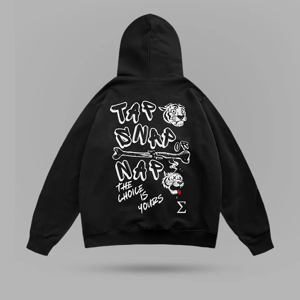 Tap Or Nap Oversize Hoodie – arka görünüm