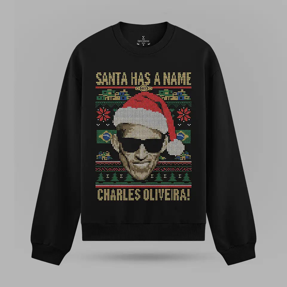 Charles Oliveira Santa Has A Name Oversize Sweatshirt – ön görünüm