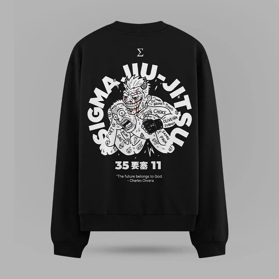 Charles Oliveira Jiu Jıtsu Oversize Sweatshirt – arka görünüm