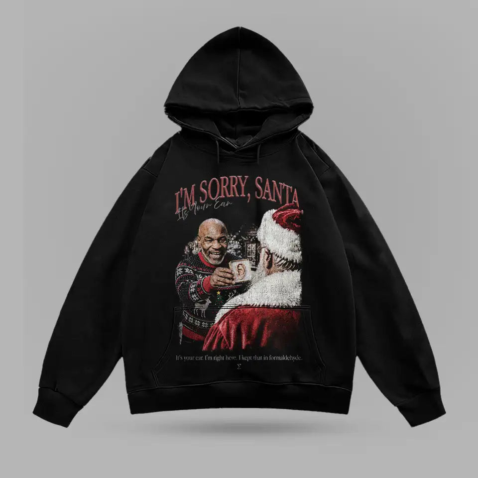 Mike Tyson Its Your Ear Santa Oversize Hoodie – ön görünüm