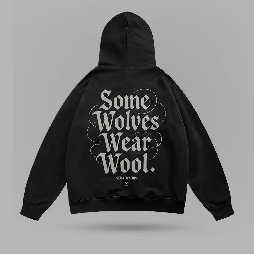 Forever Wolf Oversize Hoodie – ön görünüm 2