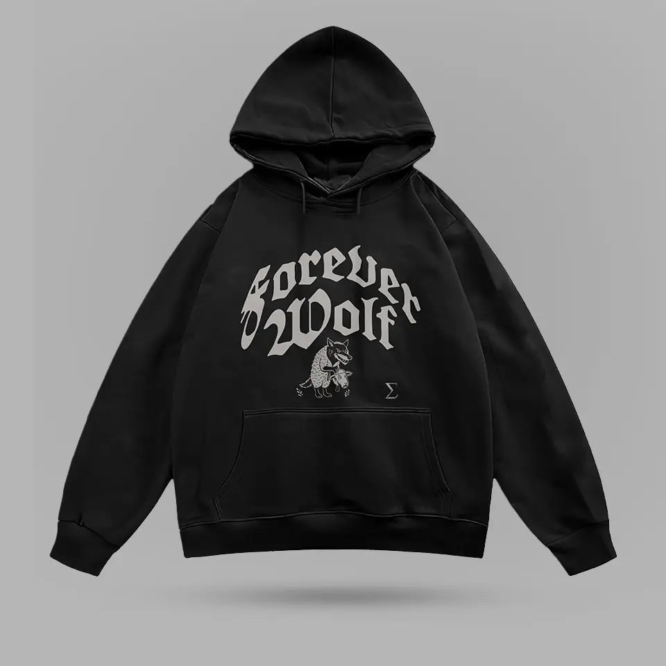 Forever Wolf Oversize Hoodie – ön görünüm
