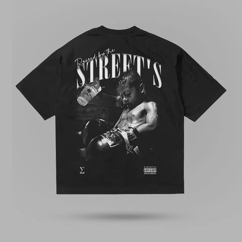 Raised By Streets Sweat And Tears Tshirt – ön görünüm