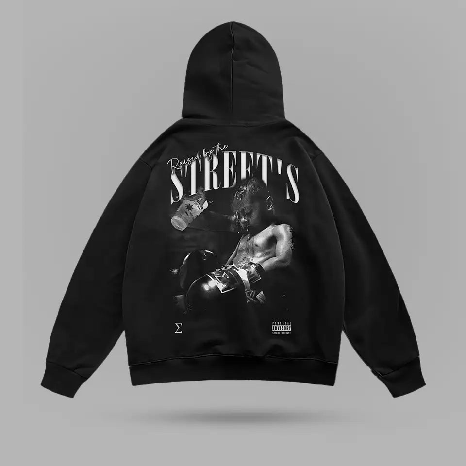 Raised By Streets Sweat And Tears Oversize Hoodie – ön görünüm
