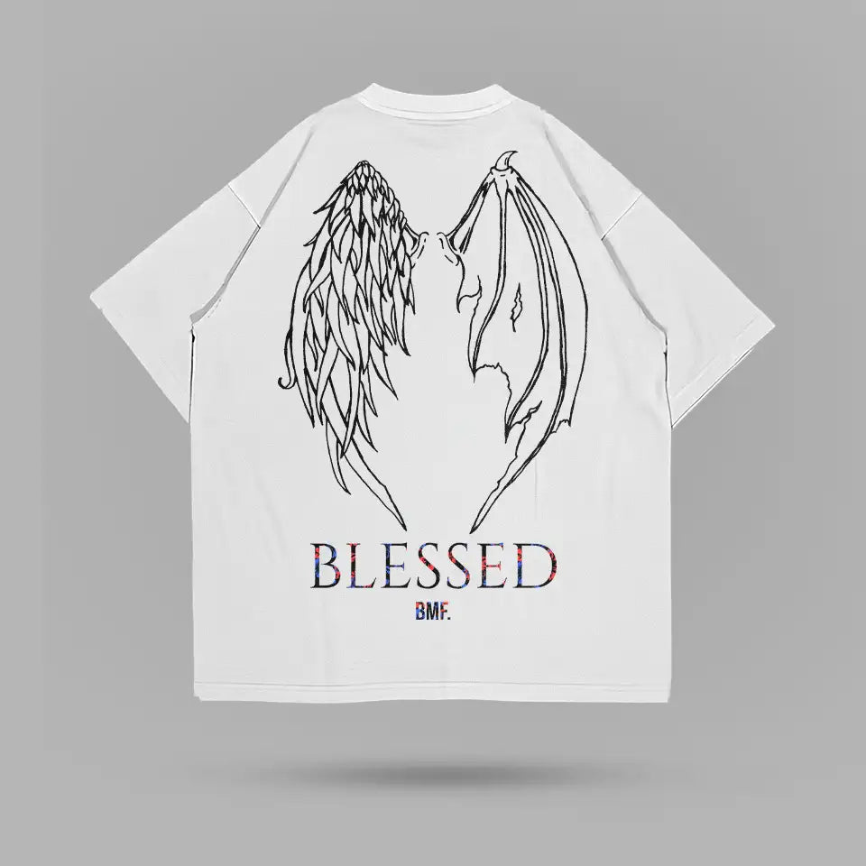 Max Holloway Blessed Wings Oversize Tişört – arka görünüm 3
