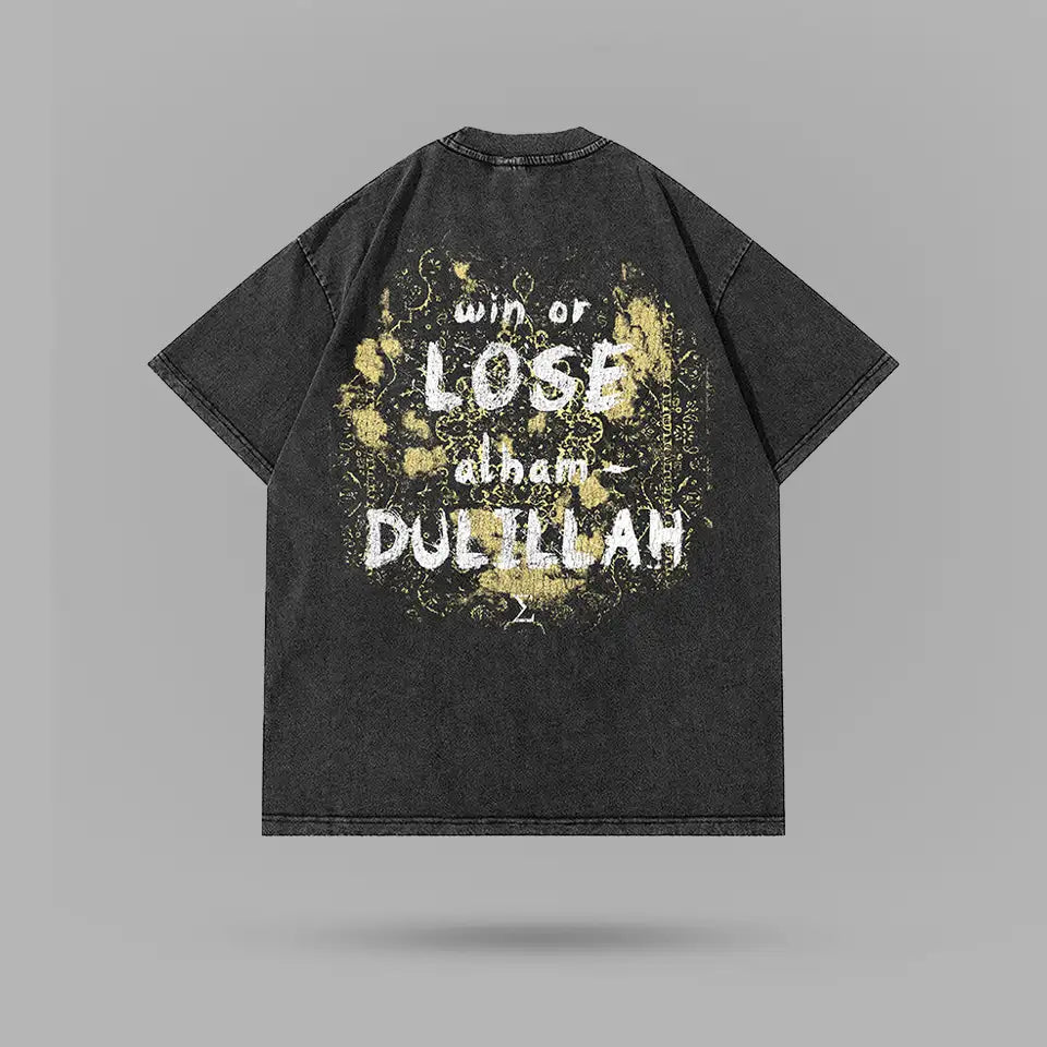 Islam Makhachev Alhamdulillah Washed Oversize Tişört – arka görünüm