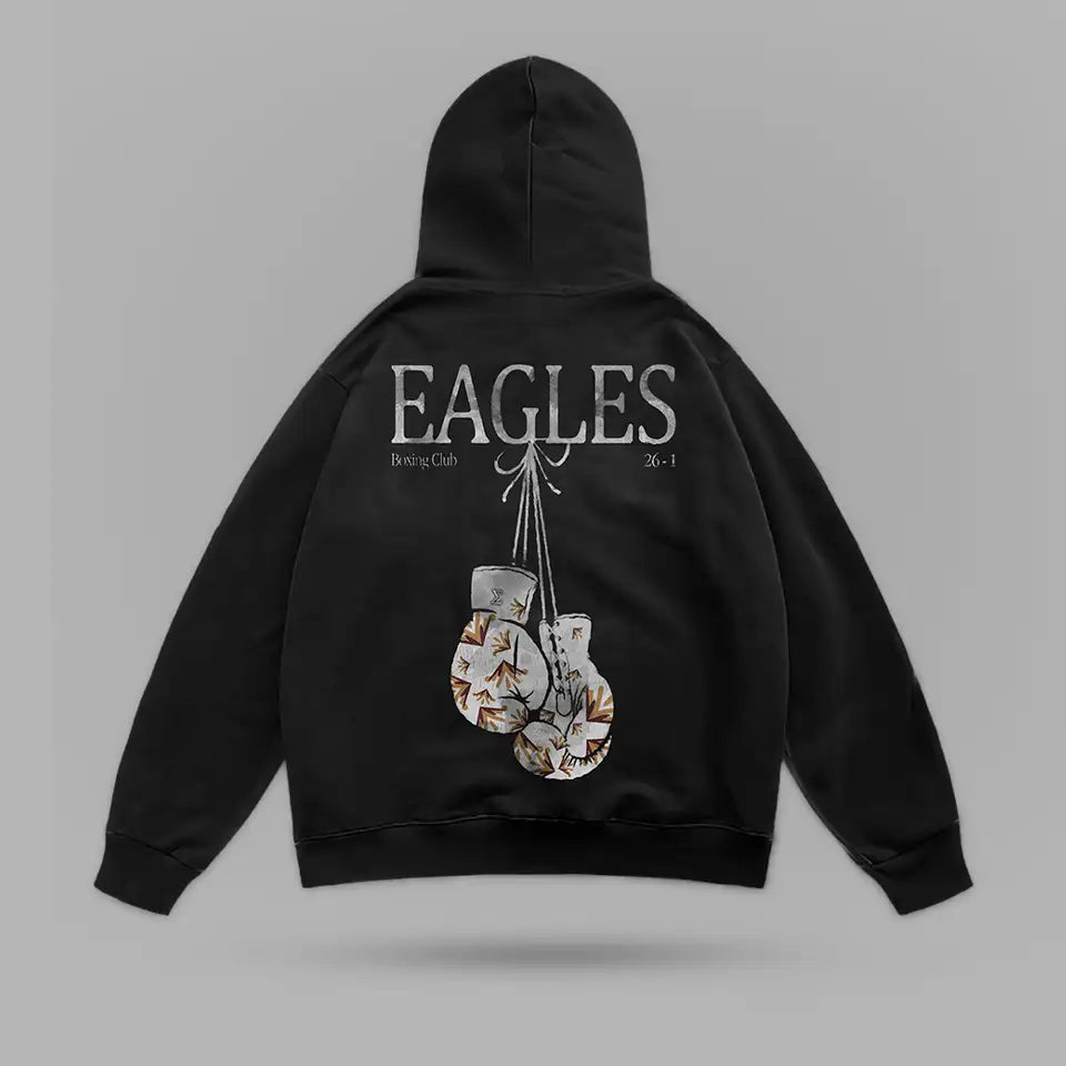 Eagles Boxing Club Oversize Hoodie – arka görünüm