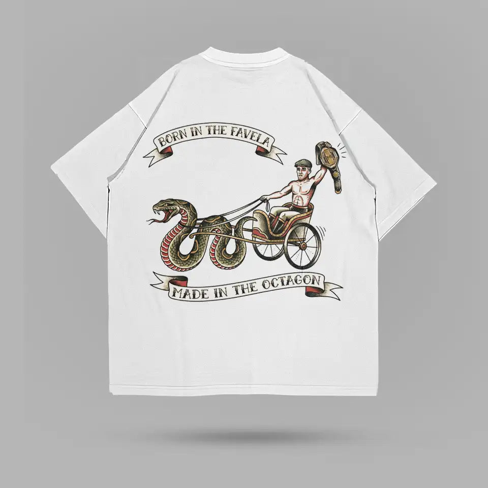 Charles Oliveira Snake Chariot Favela T-shirt – ön görünüm