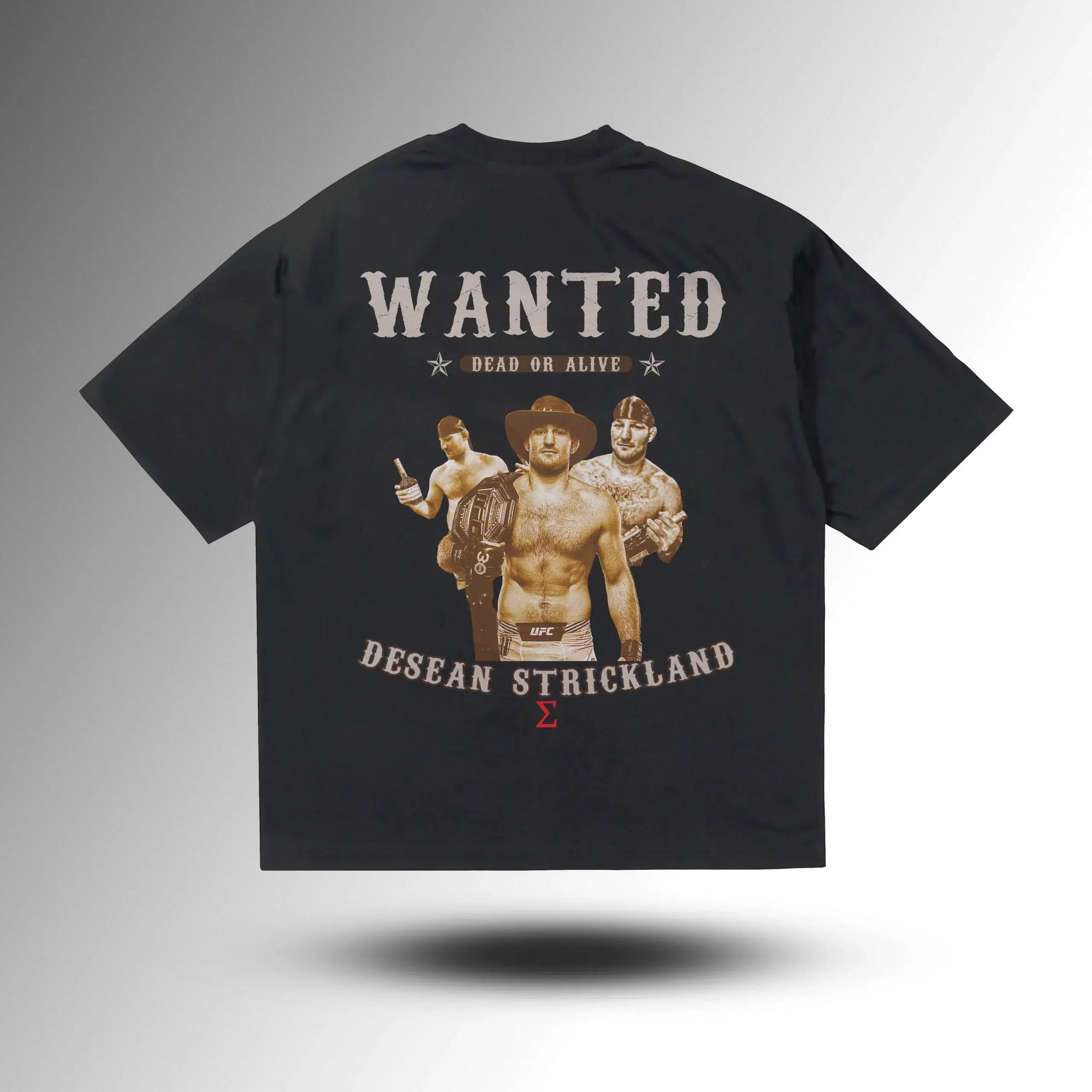 Sean Strickland WANTED Oversize Tshirt – arka görünüm