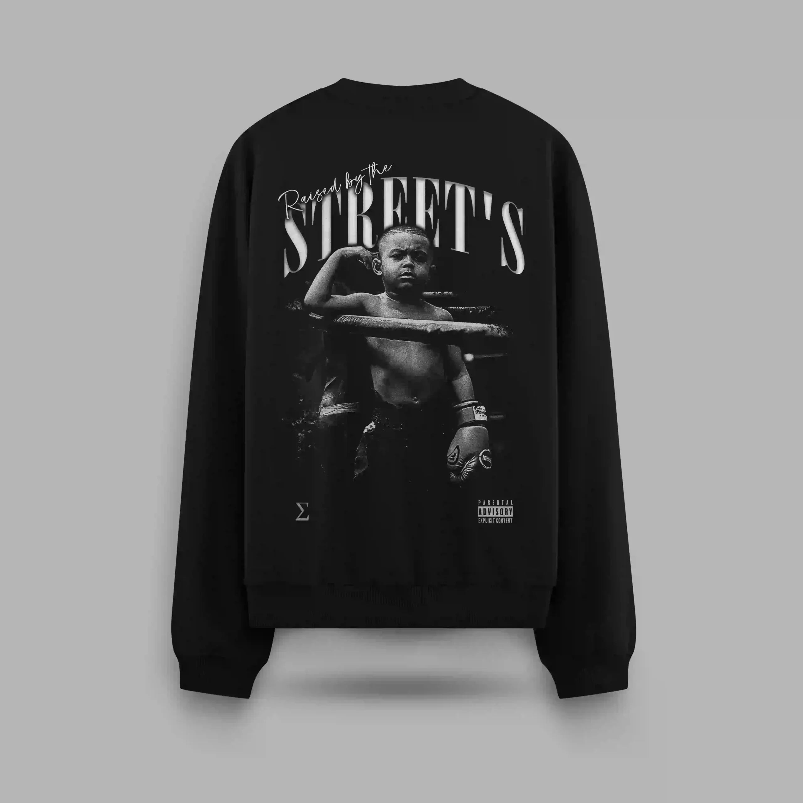 Raised By Streets Boxer Kid Oversize Sweatshirt – arka görünüm